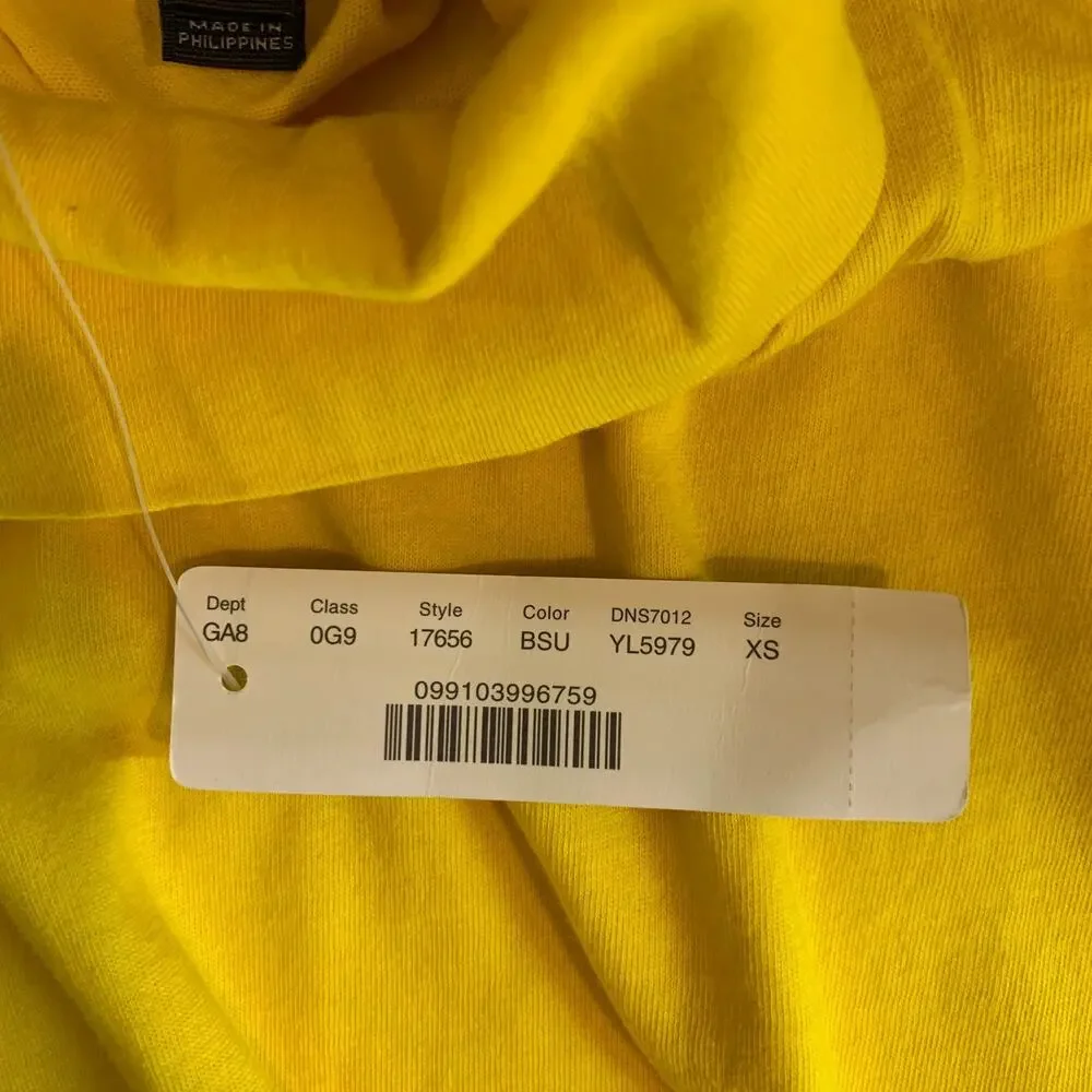 J Crew T Shirt Womens XS Extra Small Yellow Soft Tissue Turtleneck Lightweight